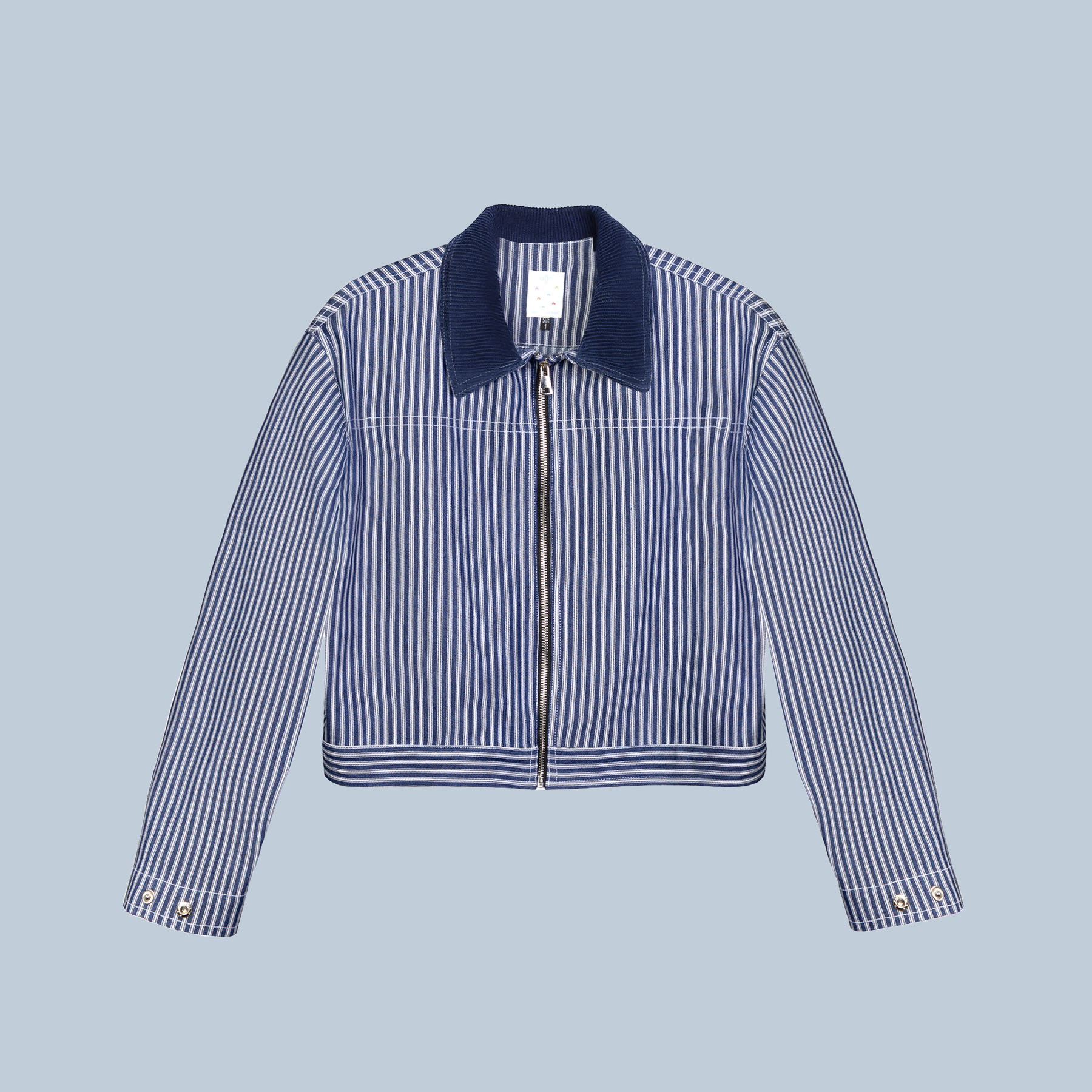 جکت یونیسکس راه راه سفید سرمه ای