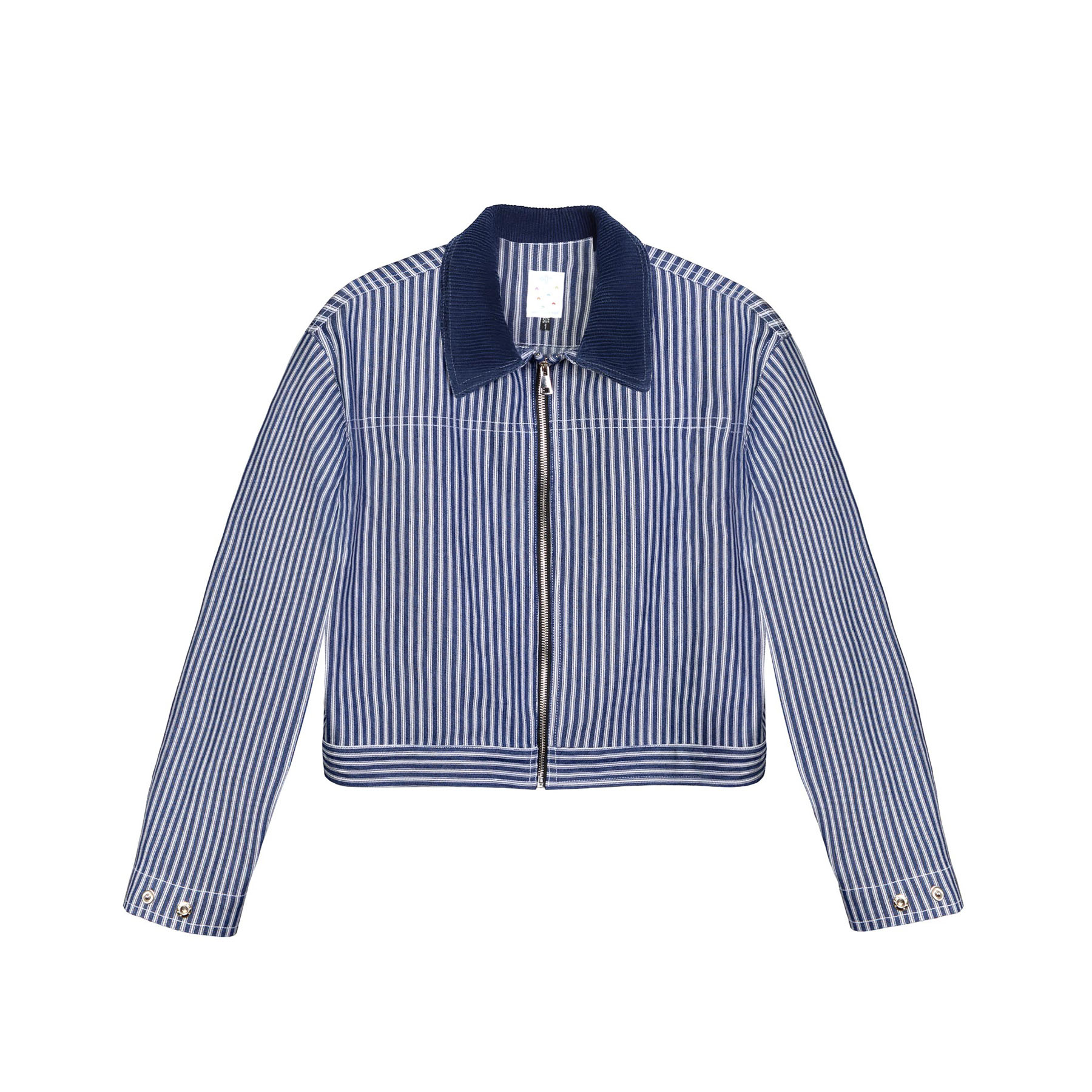 جکت یونیسکس راه راه سفید سرمه ای