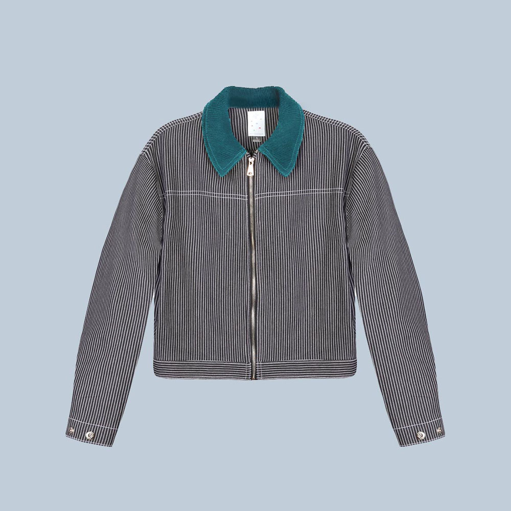 جکت یونیسکس راه راه طوسی