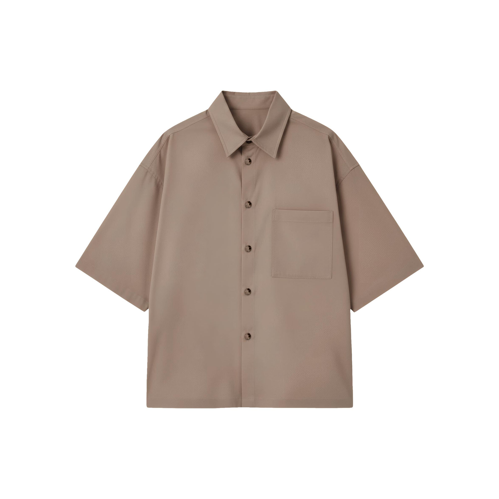 اورشرت ماهی مربعی کتان خاکی