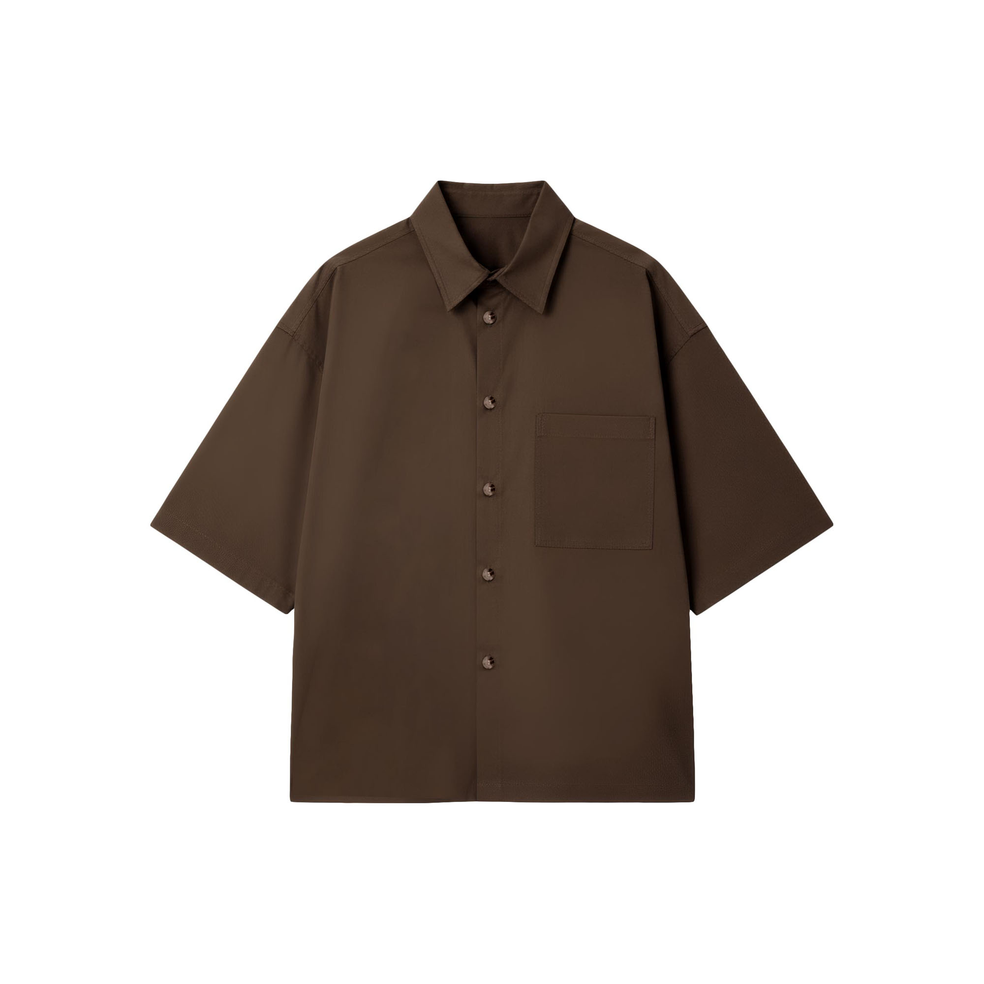 اورشرت ماهی مربعی کتان قهوه ای