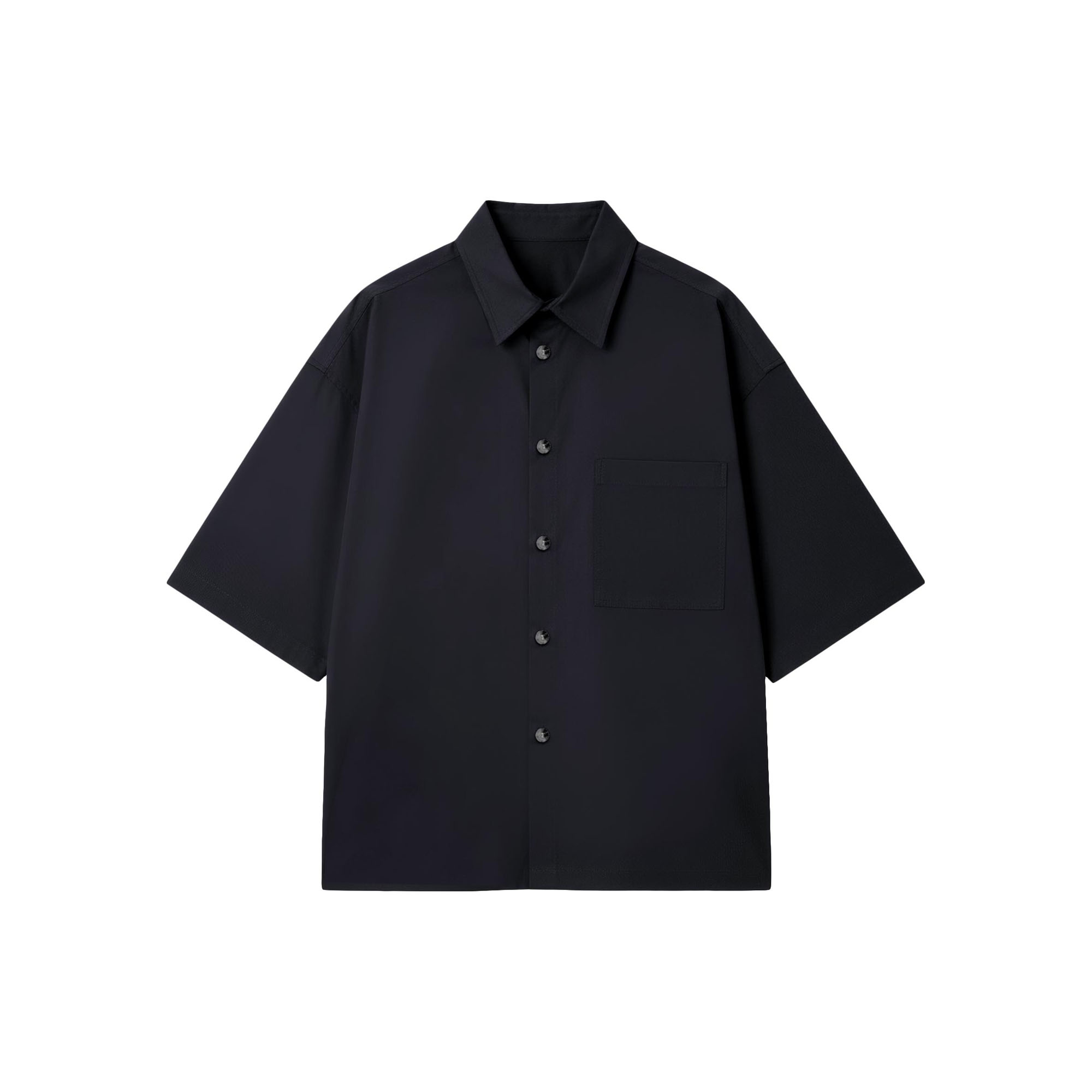 اورشرت ماهی مربعی کتان سرمه ای