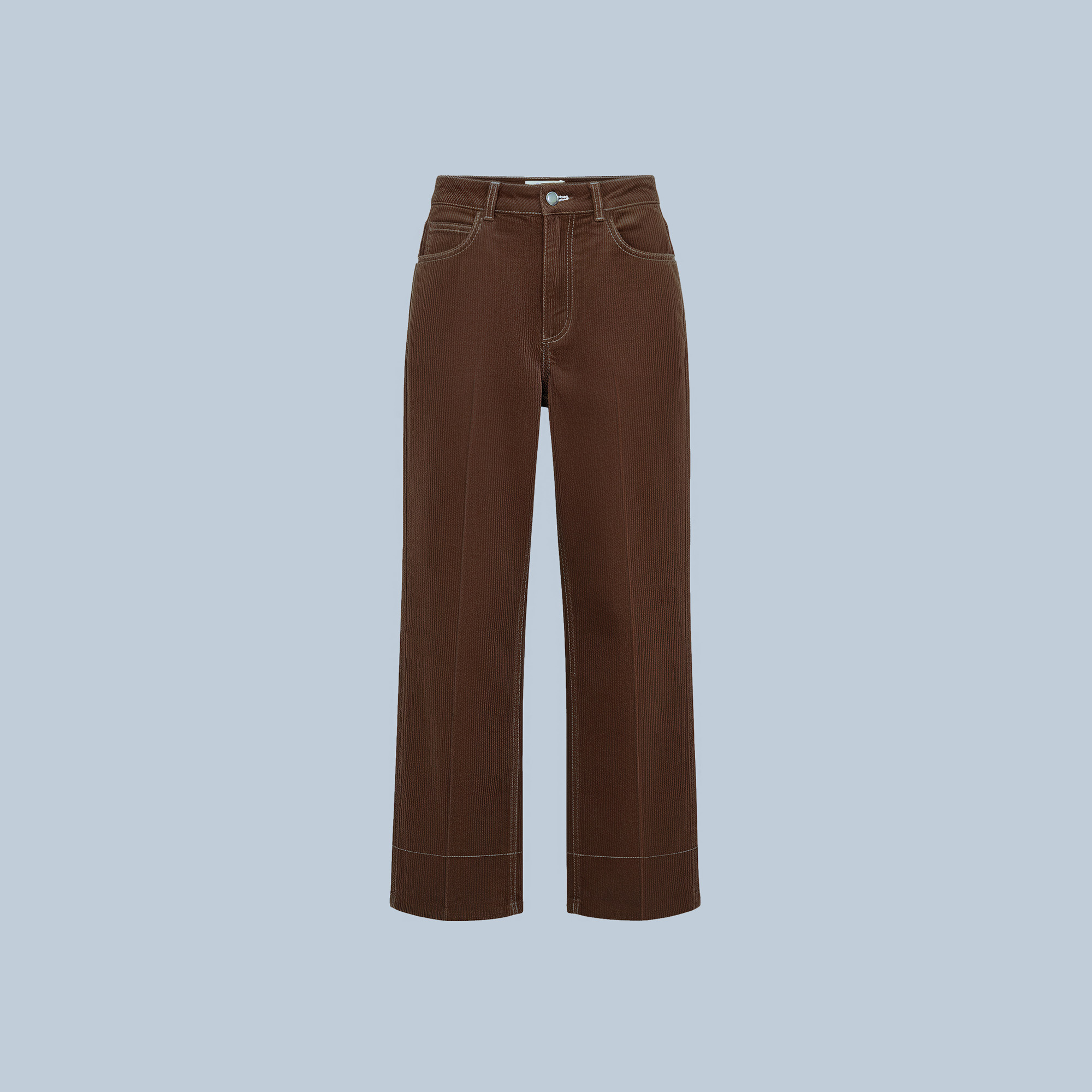 شلوار مخمل کبریتی قهوه‌ای