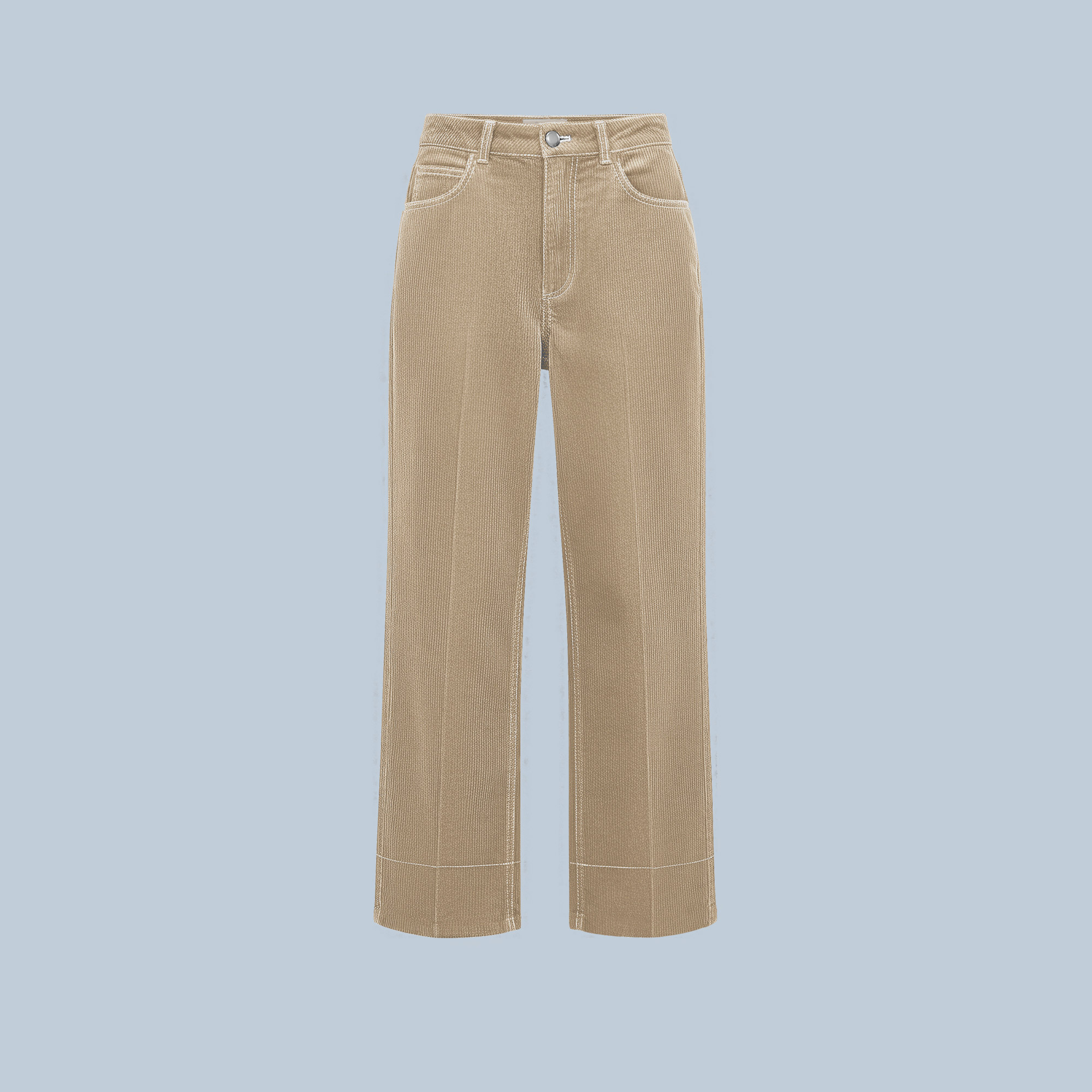 شلوار مخمل کبریتی کرم