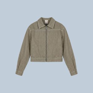 جکت یونیسکس جین خاکی