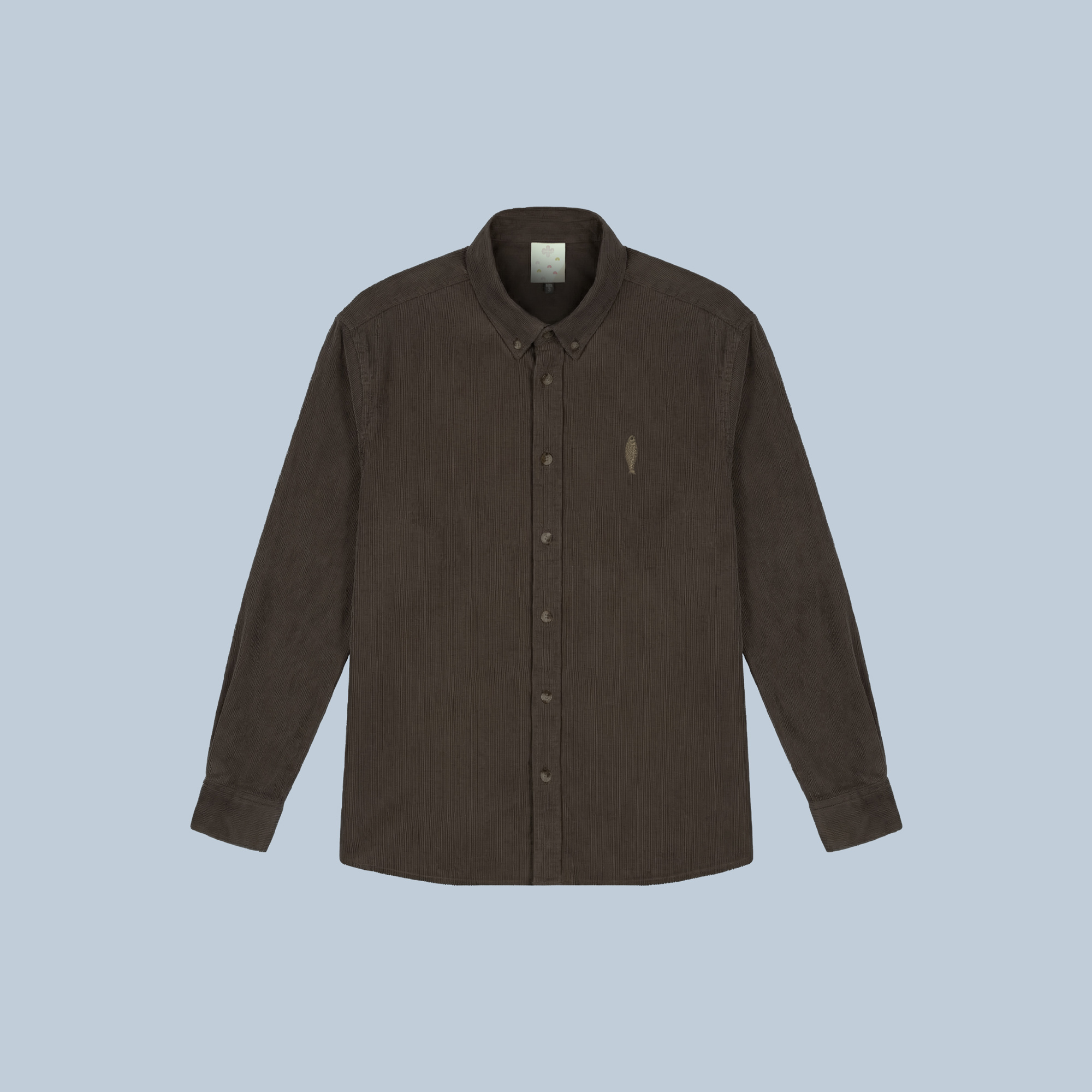 پیراهن یونیسکس مخمل کبریتی ماهی قهوه ای