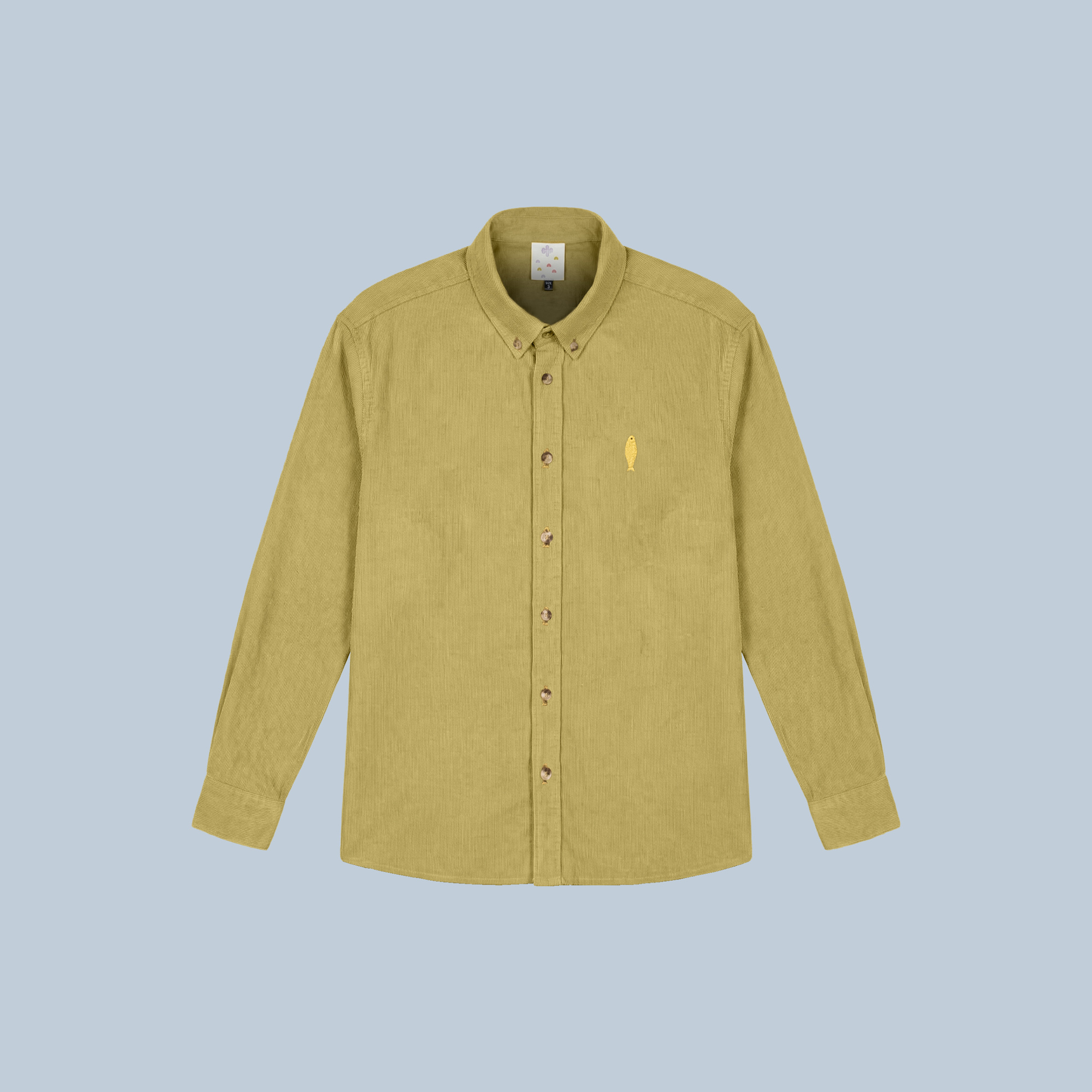 پیراهن یونیسکس مخمل کبریتی ماهی پسته ای